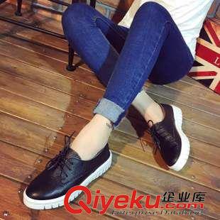 女式套腳鞋 2015新款夏季鏤空松糕厚底樂福鞋一腳蹬單鞋真皮潮套腳鞋豆豆鞋原始圖片3