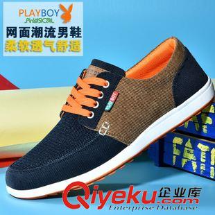 休閑鞋 PLAYBOY/花花公子休閑鞋夏季新款透氣網(wǎng)面品牌男鞋圓頭系帶單鞋原始圖片2