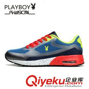網(wǎng)面鞋 PLAYBOY/花花公子秋季運動鞋男士純色內(nèi)增高透氣墊休閑跑步鞋zp原始圖片3