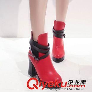 郵費補差 2015秋冬新款歐美短靴女馬丁靴潮女鞋超高跟粗跟防水臺女靴子原始圖片2