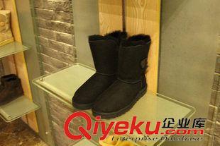 UGG5803羊毛 爆款女士經(jīng)典款紐扣中筒雪地靴5803皮毛一體 牛筋底雪地靴 批發(fā)原始圖片2