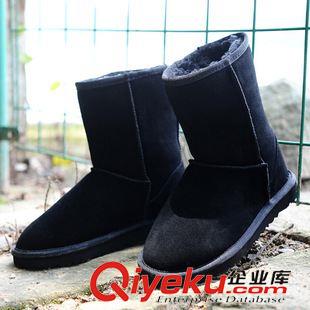 UGG5825牛皮 牛皮中帮短中筒靴雪地靴 5825 中筒 短靴子 zp防水 内里加厚