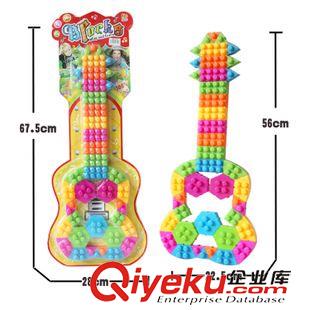 5月新產(chǎn)品 伙拼兒童仿真積木吉他 仿真吉它兒童樂器4弦節(jié)日孩子喜歡禮物原始圖片2