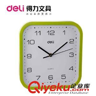 掛鐘系列 deli得力9007辦公/居家gd仿木紋掛鐘 34.5*30cm霸王機芯超靜音