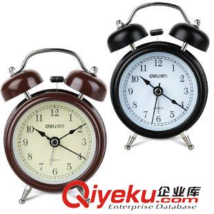 鬧鐘系列 得力9024時尚靜音雙鈴鬧鐘 復古歐式夜光懶人安靜電子鐘原始圖片2