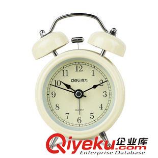 鬧鐘系列 得力9024時尚靜音雙鈴鬧鐘 復古歐式夜光懶人安靜電子鐘原始圖片3