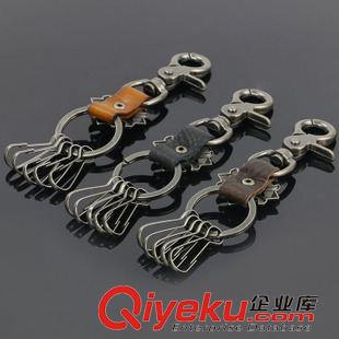 10月23號新品 復(fù)古男士鑰匙扣 金屬鑰匙扣 牛皮鑰匙配飾 十元店百貨批發(fā)