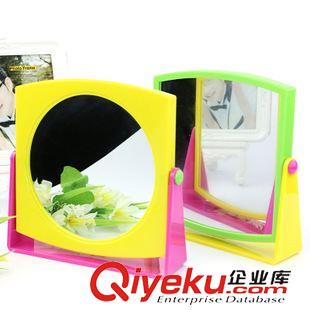 鏡子/梳子 方形加圓雙面鏡 彩色臺(tái)式化妝鏡子 9.9十元店貨源 義烏精品批發(fā)原始圖片2