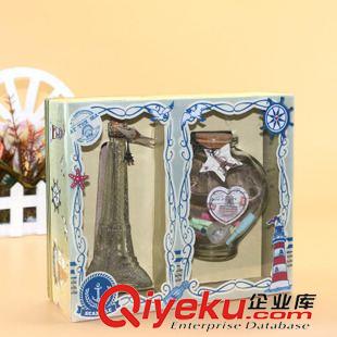 水晶/玻璃工艺品 新款2件套塔形玻璃许愿瓶 带闪灯工艺品 礼品 十元店地摊货源批发