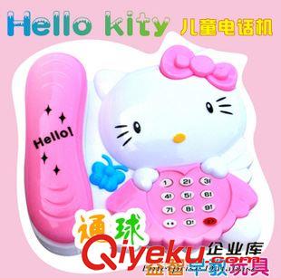 淘宝热销产品 tj热卖儿童凯蒂猫电话机玩具hellokitty灯光音乐仿真电话机批发