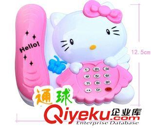 淘宝热销产品 tj热卖儿童凯蒂猫电话机玩具hellokitty灯光音乐仿真电话机批发