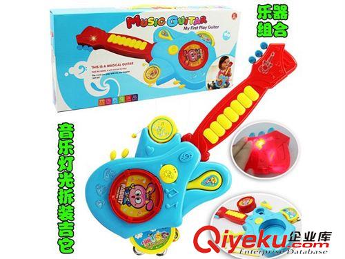 樂器玩具 2015新品淘寶熱賣兒童樂器益智音樂燈光拆裝吉它玩具廠家直銷批發原始圖片2