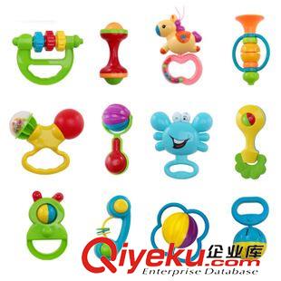 嬰幼兒玩具 淘寶熱賣dn瓶12件套搖鈴嬰兒牙膠搖鈴新生兒手搖鈴環(huán)保md塑料原始圖片2