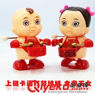 發(fā)條玩具 供應(yīng)熱賣12只裝上鏈打鼓搖擺金童玉女 兒童益智玩具批發(fā) 環(huán)保塑料原始圖片2