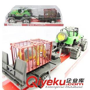 外銷贈(zèng)品 兒童玩具車模型 慣性BEN10標(biāo)敞篷吉普車拖動(dòng)物欄 外銷OEM贈(zèng)品批發(fā)