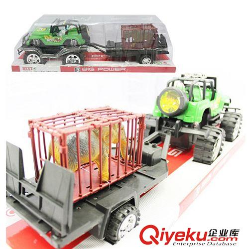 外銷贈(zèng)品 兒童玩具車模型 慣性BEN10標(biāo)敞篷吉普車拖動(dòng)物欄 外銷OEM贈(zèng)品批發(fā)