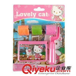  水性 油性颜料 LOVELY CAT 新款儿童滚轮印章 卡通套装 学生趣味玩具