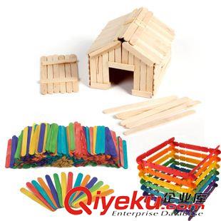 畫刷 美勞工具 手工DIY彩色齒輪雪糕棒 冰棍木條木片材料批發(fā) 96根2捆原始圖片3