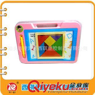 磁性寫字板 嬰兒益智玩具 畫畫板寫字板 涂鴉玩具 粉色磁性寫字板+木制七巧板原始圖片2