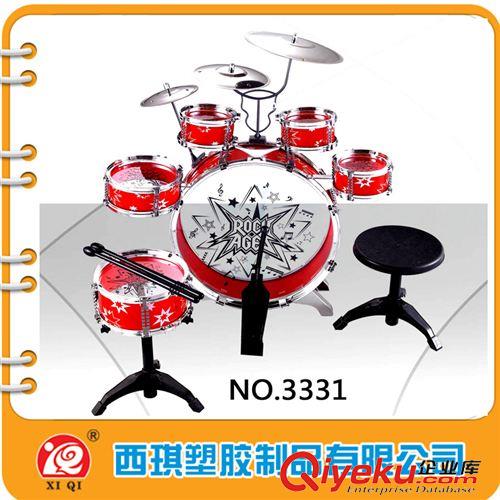 樂器玩具 大號仿真電鍍色爵士鼓帶椅子 6鼓三羅帶國旗 兒童架子鼓 淘寶熱賣原始圖片3