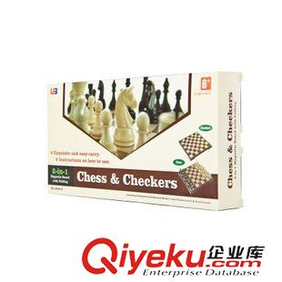 國際象棋 UB友邦中號仿木制國際象棋西洋跳棋64格圓角磁鐵折疊棋盤立體棋子原始圖片3