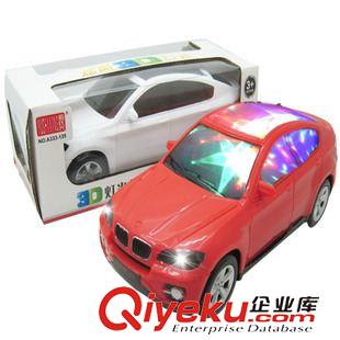 电动类 3D灯光带音乐万向轮电动3D玩具车模型小孩车玩具跑车