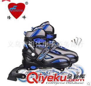 溜冰鞋  旱冰鞋 廠家直銷 zp粘膠溜冰鞋輪滑鞋旱冰鞋直排單排滑冰鞋908單閃原始圖片3