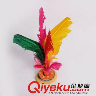 毽子  沙包 【供應(yīng)】學(xué)生體育健身用品地攤貨品 彩底加重雞毛毽子 羽毛大毽子原始圖片3