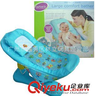 嬰兒浴盆/洗澡椅baby bather carter's 卡特豪華嬰兒大洗澡椅 浴架浴床07180藍(lán) 折疊帶枕頭浴椅