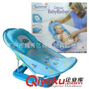 嬰兒浴盆/洗澡椅baby bather Summer嬰兒洗澡椅 沐浴床寶寶浴椅2檔調(diào)節(jié)有枕頭折疊BB浴床洗澡架