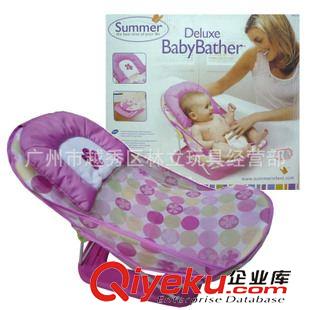 嬰兒浴盆/洗澡椅baby bather Summer嬰兒洗澡椅 沐浴床寶寶浴椅2檔調(diào)節(jié)有枕頭折疊BB浴床洗澡架