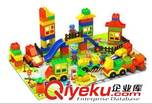 積木blocks 藍鷹大顆粒積木兒童早教玩具益智積木玩具兒童積木城市交通138粒原始圖片2
