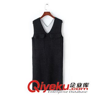 9.25新款 15秋裝新款  韓版雙口袋含羊絨v領(lǐng)背心  馬甲女原始圖片2