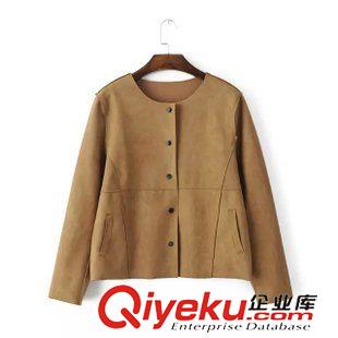 9.24新款 15秋裝新品  歐美風(fēng)修身款鹿皮絨單排扣開衫小外套