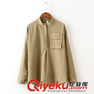 9.17新款 15秋裝新款 韓版戀愛中的城市楊冪軍綠襯衫毛呢開叉半身裙套裝女原始圖片2
