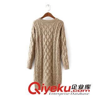 9.15新款 15秋裝新款 韓版寬松款圓領麻花前短后長個性套頭毛衣 女原始圖片2