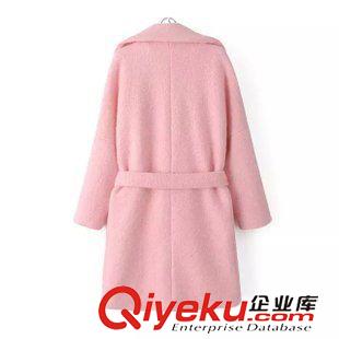 9.7新款 15秋裝新款  韓版范冰冰明星同款粉色腰帶款寬松大衣 外套女原始圖片2
