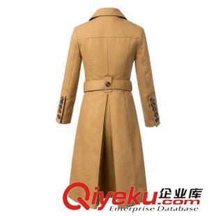 9.7新款 15秋裝新款 歐美風(fēng)明星同款軍裝風(fēng)大口袋長(zhǎng)款風(fēng)衣 外套女原始圖片2