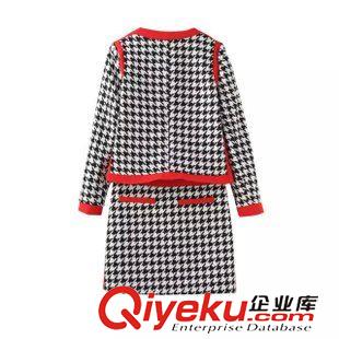 8.22新款 15秋裝新款 劉詩詩明星同款街拍款格紋印花休閑套裝女原始圖片2