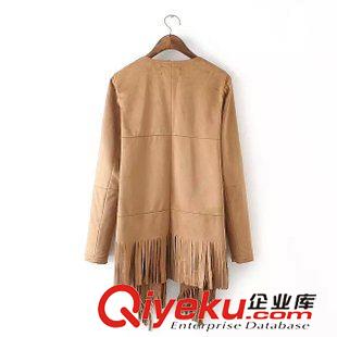 8.21新款 15秋裝新款 歐美風(fēng)寬松款麂皮絨流蘇披肩 外套女原始圖片3