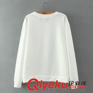 8.21新款 15秋裝新款 歐美風(fēng)修身款胸前貼布印花長袖衛(wèi)衣 女原始圖片2
