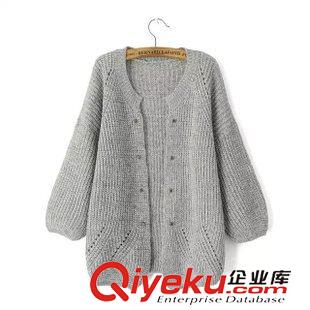 8.20新款 15秋裝新款 韓版寬松款鉚釘針織毛衣開衫  外套女原始圖片2
