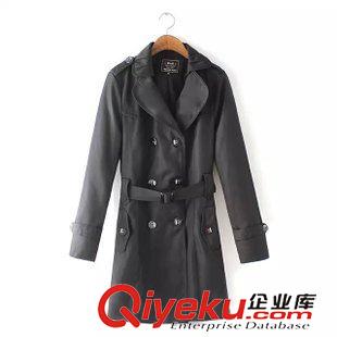 8.15新款 15秋裝新品 歐美風加大碼中長款PU皮風衣外套  女原始圖片2