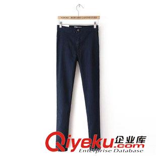 8.14新款 廠家直銷~ 大碼歐美風(fēng)高腰A牛仔長(zhǎng)褲時(shí)尚修身顯瘦彈力小腳褲子女