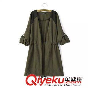 8.9新款 15秋裝新款 韓版抽繩純棉立領(lǐng)風(fēng)衣 長袖外套女