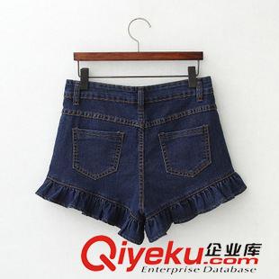 8.8新款 2015女裝新款歐美風時尚荷葉邊牛仔短褲原始圖片2
