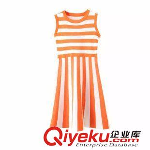 8.7新款 15秋裝新款 韓版修身款條紋無袖針織高腰連衣裙 女原始圖片3