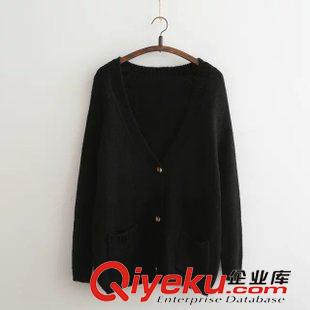 8.6新款 15秋裝新款 歐美風A馬海毛復古寬松款雙口袋針織開衫毛衣 外套女原始圖片3