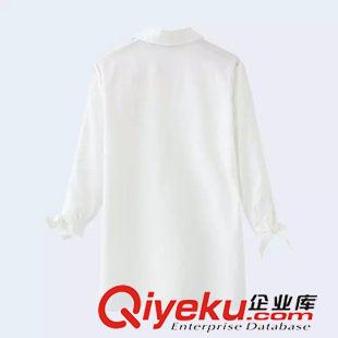 8.5新款 15秋裝新款 韓版加油吧實習生趙麗穎長款蝴蝶結袖襯衫 襯衣女原始圖片2