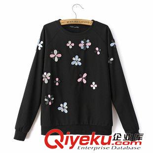 8.3新款 15秋裝新款 歐美風(fēng)修身款滿身笑臉刺繡長袖T恤女